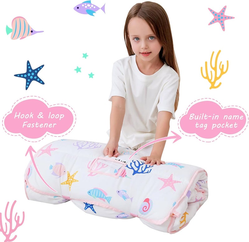 lasoftan Toddler Nap Mat with Pillow and Blanket, Extra Large Rolled Napping Mats,Slumber Bags for Boys Girls,Kids Sleeping Bag for Daycare, Preschool Travel Camping - Image 4